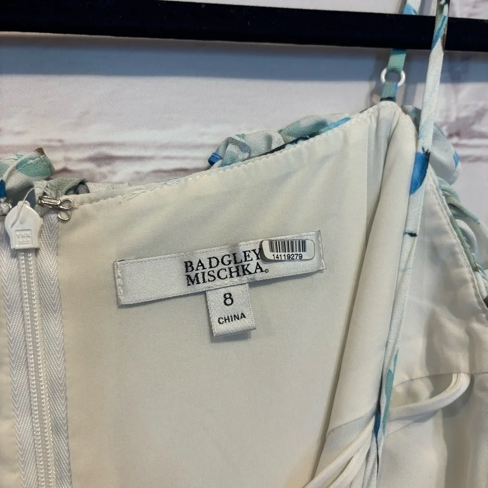 Badgley Mischka Blue Floral Ruffle Trim Dress
Size 8 - Picture 8 of 9